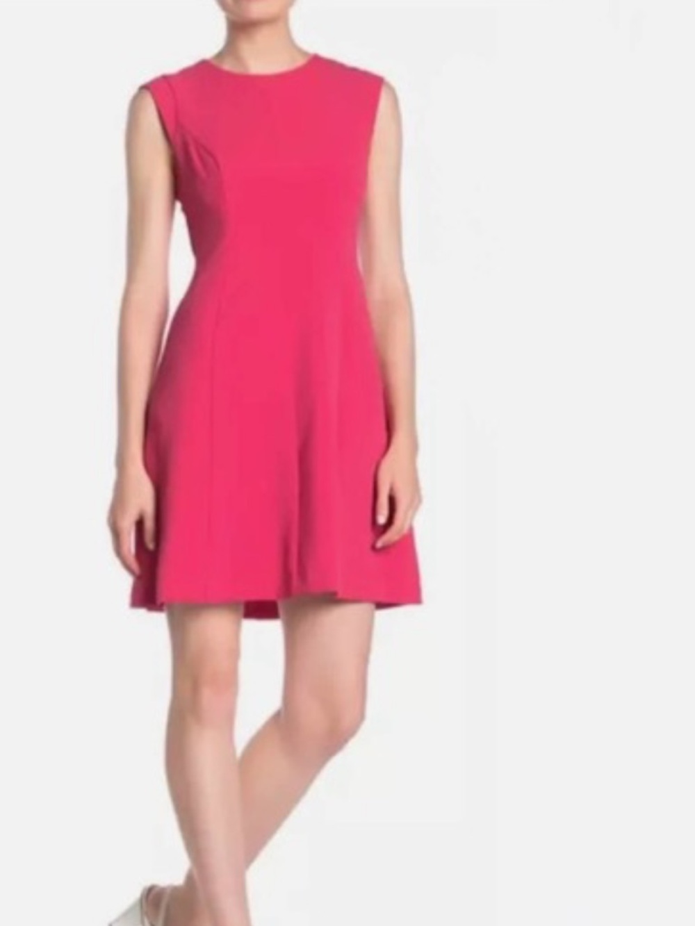 Vince Camuto Cap-Sleeve A-Line Dress in Fuchsia Pink Size 12 - Picture 3 of 8